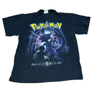 VTG 1999 Pokemon Training is Over! Mewtwo Shirt Youth Small Pikachu Nintendo